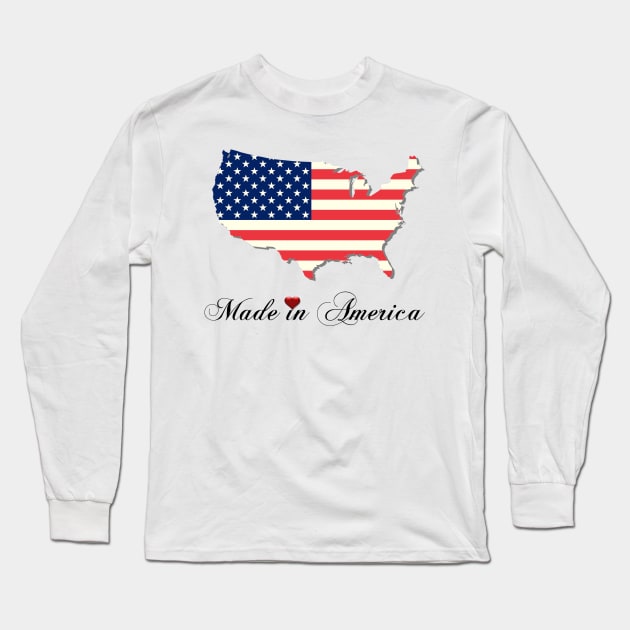 Made in America Long Sleeve T-Shirt by CarolineArts